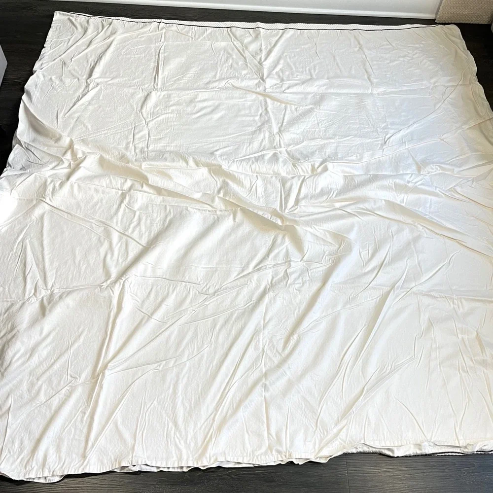 Diamond Quilted Hotel Style Cotton Duvet Cover Full Queen Brown Trim Luxury